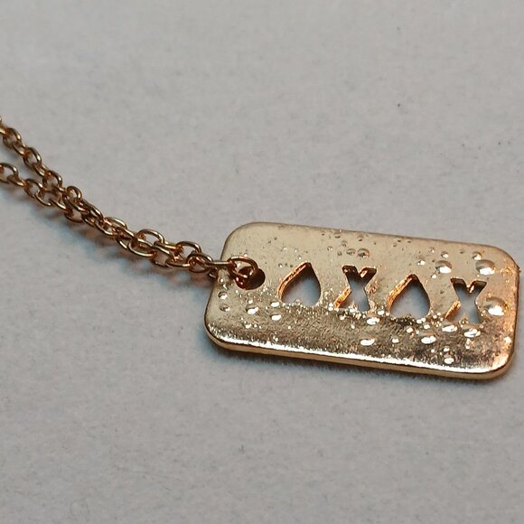 Gold Tone Metal Heart X Pendant with Small Bracelet Gold Tone Chain #14 - Picture 1 of 13